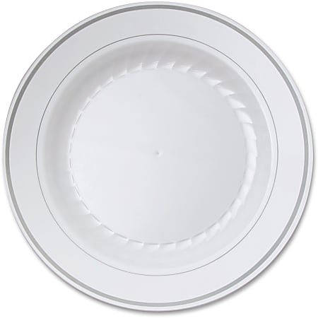Masterpiece Heavyweight Plastic Plates - - Plastic Plate - Picnic - Disposable - White - 10 / Pack