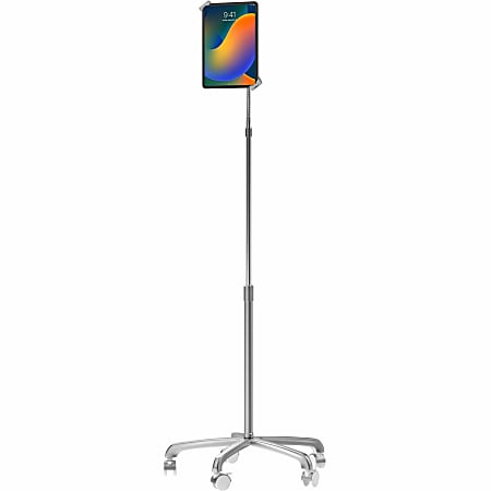CTA Digital Aluminum Heavy-Duty Security Gooseneck Floor Stand For 7" To 13" Tablets, 64”H x 26”W x 26”D, Silver