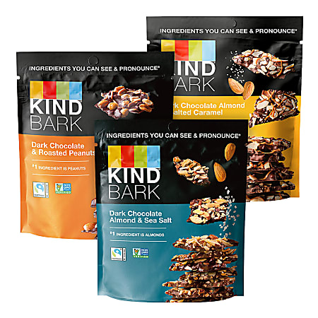 KIND Dark Chocolate Bark Variety Pack 3.6 Oz Assorted Flavors Pack