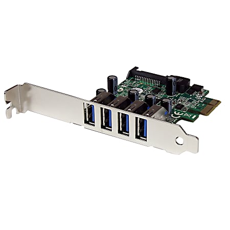 StarTech.com 4 Port PCI Express PCIe SuperSpeed USB 3.0 Controller Card Adapter with UASP - SATA Power