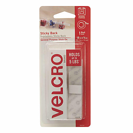 VELCRO Brand STICKY BACK Tape Roll 34 x 15 White - Office Depot