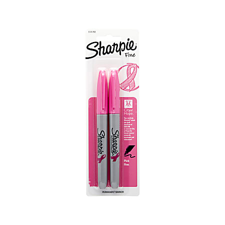 Sharpie® Permanent Fine-Point Markers, City of Hope Pink Ribbon, Pack Of 2
