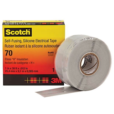 3M™ 70 Silicone Rubber Electrical Tape, 1" Core, 1" x 30', Blue