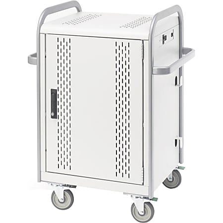 Bretford 20 Unit Laptop/Netbook Cart - 2 Shelf - 4 Casters - Steel, Aluminum - 34.5" Width x 25" Depth x 43" Height - Concrete, Aluminum - For 20 Devices