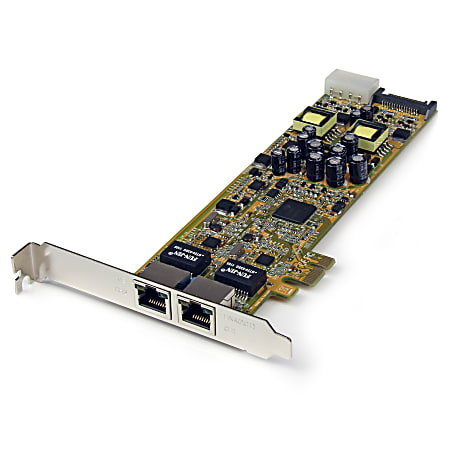 StarTech.com Dual Port PCI Express Gigabit Ethernet PCIe Network Card Adapter - PoE/PSE - Add two Power-over-Ethernet Gigabit Ports to a PCI Express-enabled Computer - Dual Port PCIe NIC - Dual Port Gigabit Server Adapter - 2 Port PCI Express Gigabit