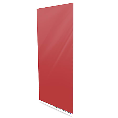 Ghent Aria Low-Profile Magnetic Glass Whiteboard, 60" x 48", Rose