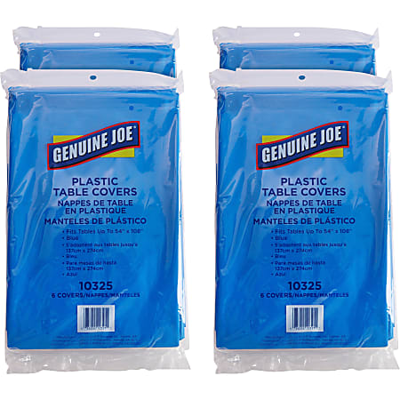 Genuine Joe Plastic Rectangular Table Covers - 108 Genuine Joe Plastic Rectangular Table Covers - 108