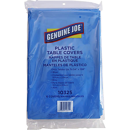 Genuine Joe Plastic Rectangular Table Covers - 108 Genuine Joe Plastic Rectangular Table Covers - 108