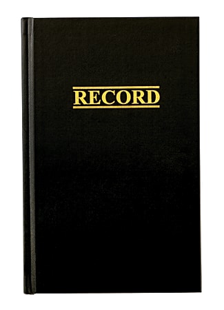 Adams® Record Book, 9 3/8" x 6", 200 Pages (100 Sheets), Black