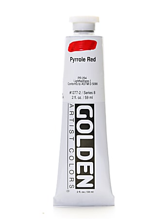 Golden Heavy Body Acrylic Paint, 2 Oz, Pyrrole Red
