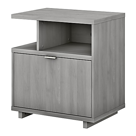 kathy ireland® Home by Bush Furniture Madison Avenue 27-1/6"W x 19-2/3"D Lateral 1-Drawer File Cabinet With Shelves, Modern Gray, Standard Delivery