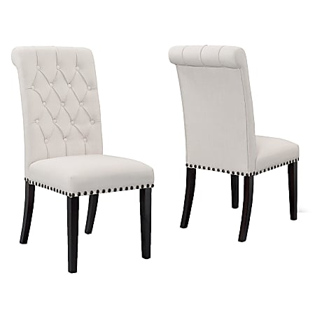 Glamour Home Aleki Dining Chairs, Beige, Set Of 2 Chairs