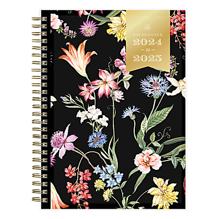2024-2025 Day Designer Weekly/Monthly Planning Calendar, 5-7/8" x 8-5/8", Wild Blooms, July To June, 144848