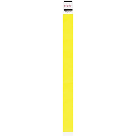 Advantus Tyvek Wristbands, Neon Yellow, Pack Of 500 Wristbands