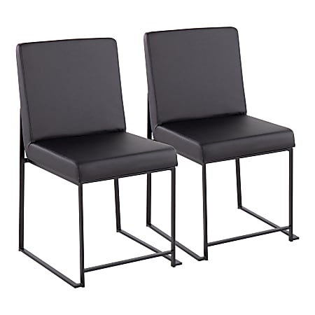LumiSource High-Back Fuji Dining Chairs, Black, Set Of 2 Chairs