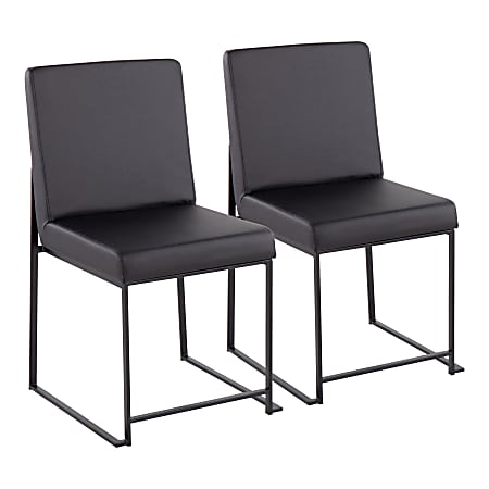 LumiSource High-Back Fuji Dining Chairs, Black, Set Of