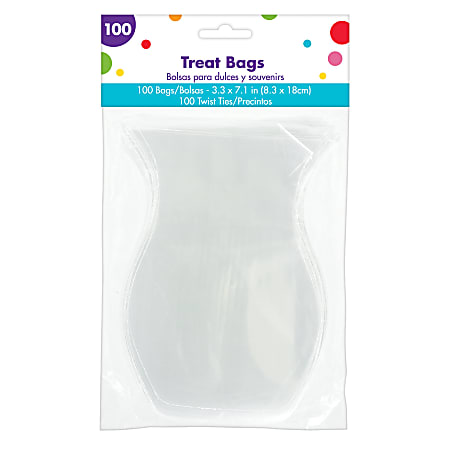 Amscan Shaped Treat Bags, Small, Clear, Pack Of 200 Bags