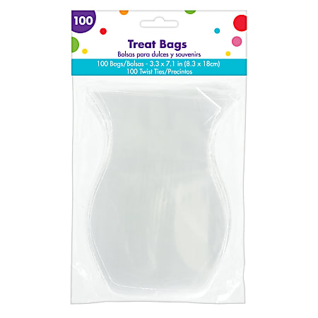 Amscan Shaped Treat Bags, Small, Clear, Pack Of