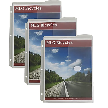 C-Line Binder Pocket, Side Loading, Letter Size, 200 Sheets, Clear, 5 Per Pack, Set Of 3 Packs