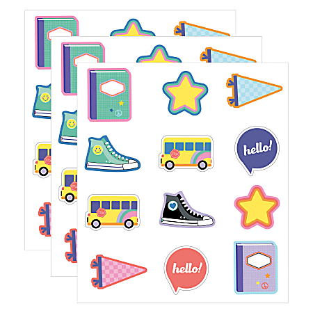Carson Dellosa Education Cut-Outs, We Stick Together Hello School, 36 Cut-Outs Per Pack, Bundle Of 3 Packs