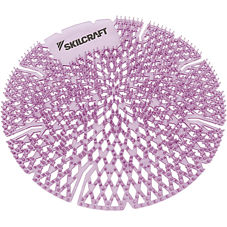 SKILCRAFT® Lasting-Power Recyclable Deodorizer Urinal Screens, 7-5/16", Purple/Lavender Scent, Pack Of 10 Urinals Screens