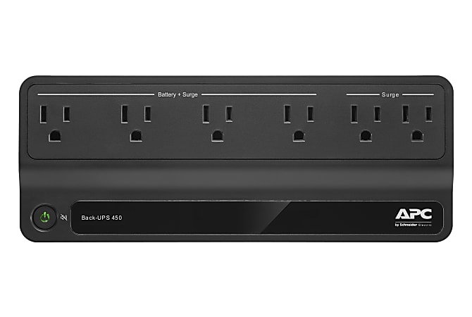 APC Back UPS BN450M Battery Backup 6 Outlet 450VA255W Office Depot
