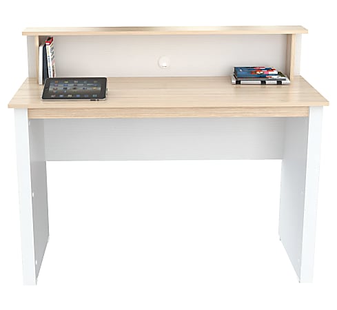 Inval Writing Desk, Laricina White/Beech