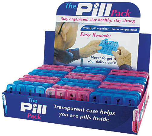Multi-Color 7-Section Stackable Pill Organizer