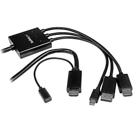 StarTech.com 6' HDMI, DisplayPort Or Mini DisplayPort To HDMI Converter Cable, Black