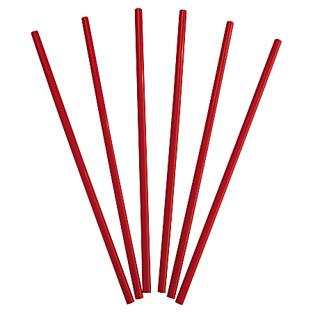 Dixie® Wrapped Giant Straws, 10 1/4", Red, 300 Straws Per Box, Carton Of 4 Boxes