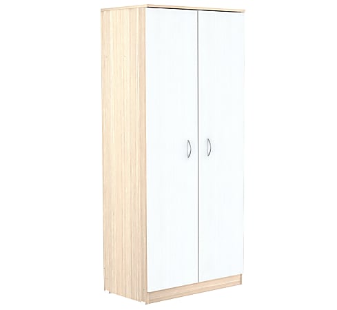 Inval Storage Cabinet, White/Beech
