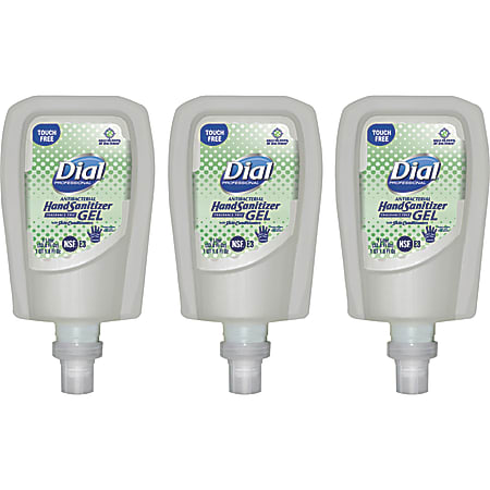 Dial Hand Sanitizer Gel Refills 33.8 Oz Fragrance Free Carton Of 3 Refills Office Depot