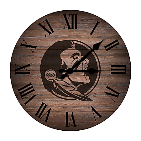 Imperial NCAA Rustic Wall Clock, 16”, Florida State University