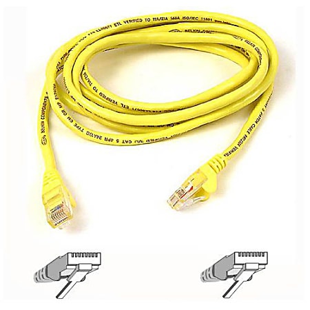 Belkin Cat6 UTP Patch Cable - RJ-45 Male - RJ-45 Male - 25ft - Yellow