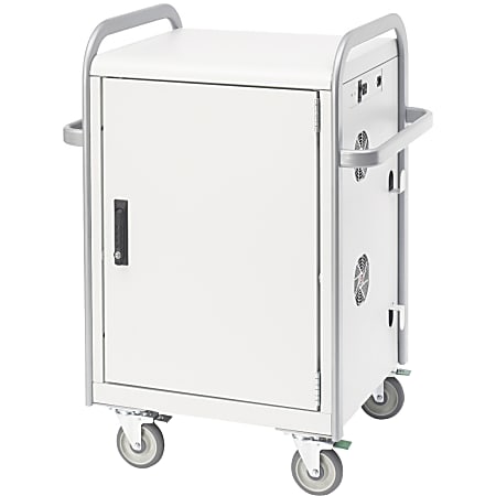 Bretford 20 Unit Network Ready Laptop Cart - 2 Shelf - 4 Casters - Steel, Aluminum - 34.5" Width x 25" Depth x 43" Height - Concrete, Aluminum
