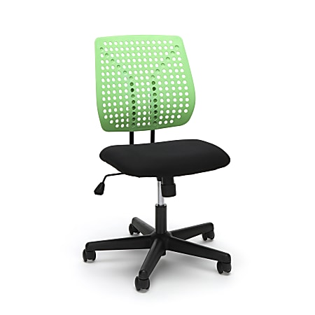 Essentials By OFM Plastic Mid-Back Task Chair, Green/Black