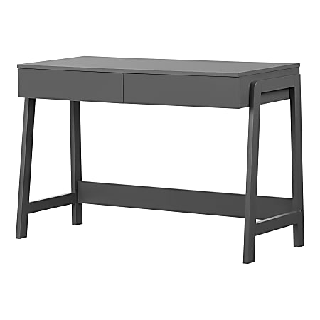 South Shore Liney 48"W Secretary Desk, Charcoal Gray