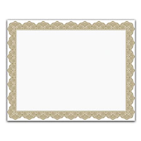 Geographics Blank Award Parchment Certificates - Blank Certificate, 11"x8-1/2", 25/PK, Gld Seal/Optima Gold