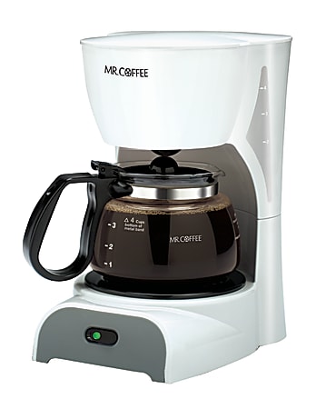 Mr. Coffee 4-Cup Coffeemaker, White