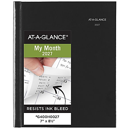 AT-A-GLANCE® DayMinder® 2027 Monthly Planner, Hardcover, Black, Medium, 7" x 8 1/2"