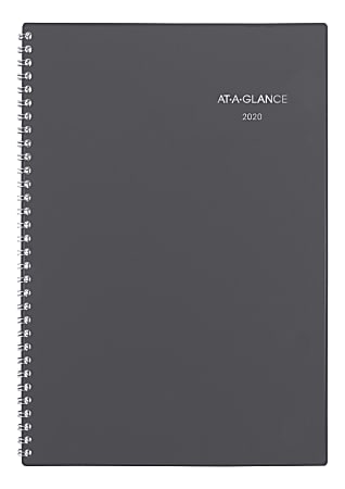 AT-A-GLANCE® DayMinder® Weekly/Monthly Wirebound Planner, 5-1/2" x 8-1/2", Gray, January to December 2020
