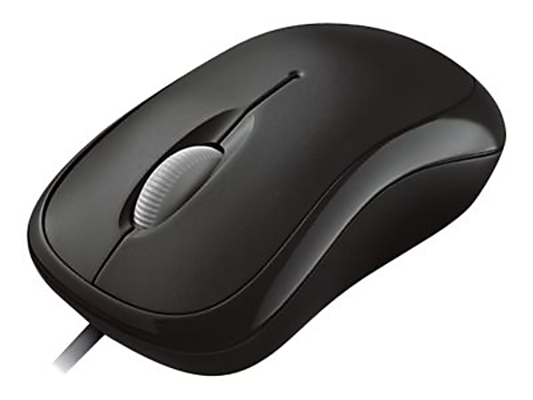 Microsoft Basic Optical Mouse for Business - Mouse - right and left-handed - optical - 3 buttons - wired - PS/2, USB - black