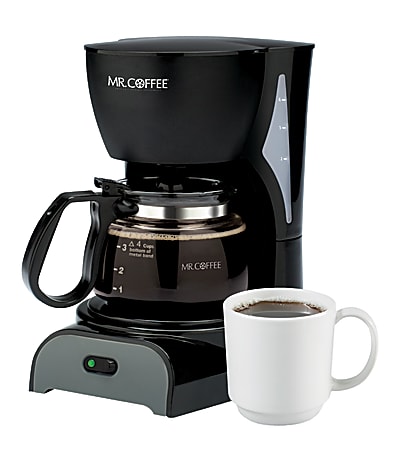 Mr. Coffee 4-Cup Coffeemaker, Black