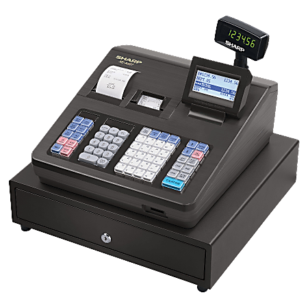 Sharp XEA407 Cash Register With 8 Line Display Black