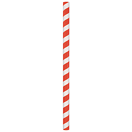 Hoffmaster Paper Straws, 8-1/2", Red/White, Pack Of 1,500 Straws