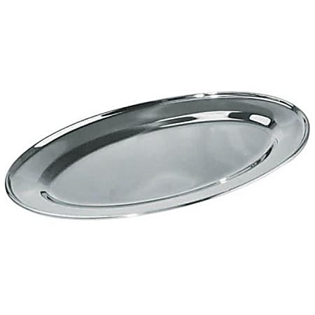 Winco Oval Stainless-Steel Platter, 12" x 8-5/8",
