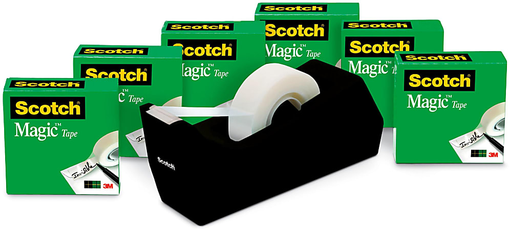 Scotch Magic Tape 6 Rolls with Dispenser Numerous Applications Invisible  Engineered for Repairing 3/4 x 1000 Inches Boxed (810C40BK)