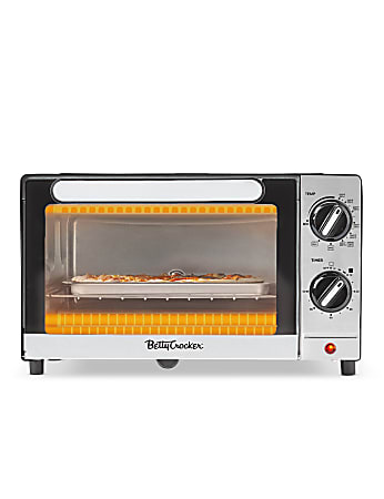 Betty Crocker 9L Toaster Oven, Black/Silver