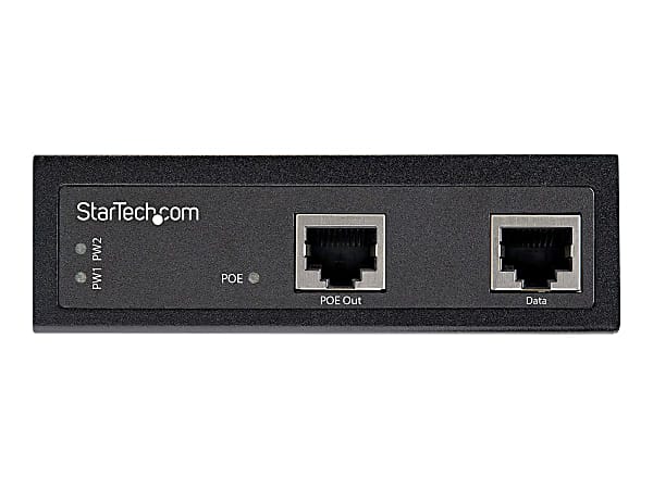StarTech.com Industrial Gigabit PoE Injector - High Speed 90W 802.3bt PoE++ 48V-56VDC Ultra Power Over Ethernet/UPoE Injector -40C to +75C