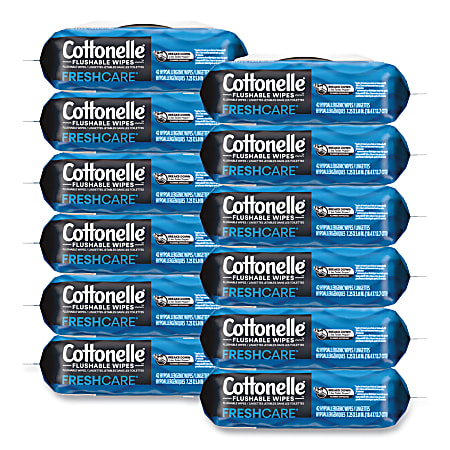 Cottonelle® Fresh Care Flushable Cleansing Cloths, 1-Ply, 3.75 x 5.5, White, 42/Pack, 12 Packs/Carton